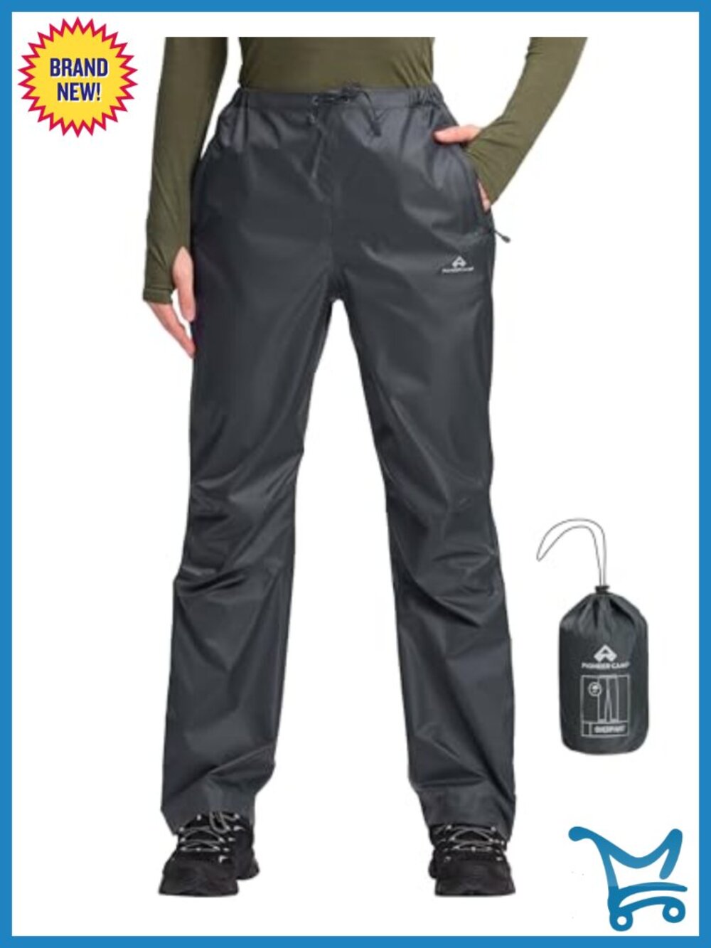 Waterproof Rain Pants Hiking Packable Lightweight Windproof Outdoor
